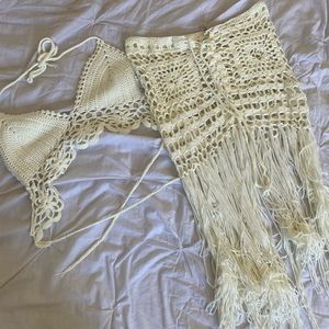 Cream Crochet 2 piece